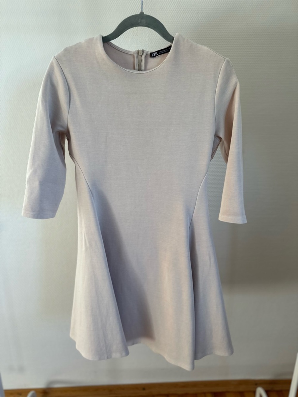 Zara Pale Beige Fit & Flare Dress